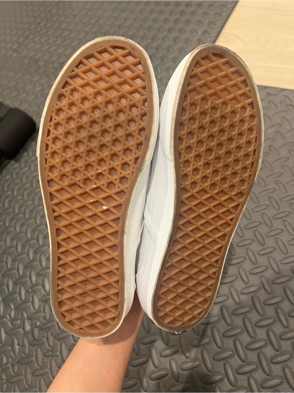 Vans White Checker Slip-On Shoes Size 5.5 (can also fit size 5) - Picture 3 of 4